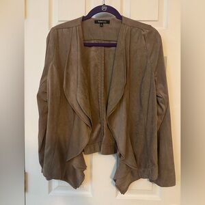 Relativity Women's Tan Faux Suede Draped Jacket Size Small